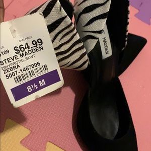 Brand New Tag On Zebra Print Heels